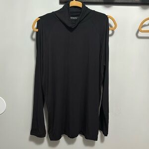 Athleta medium black long sleeve turtleneck with open slits at top of arm